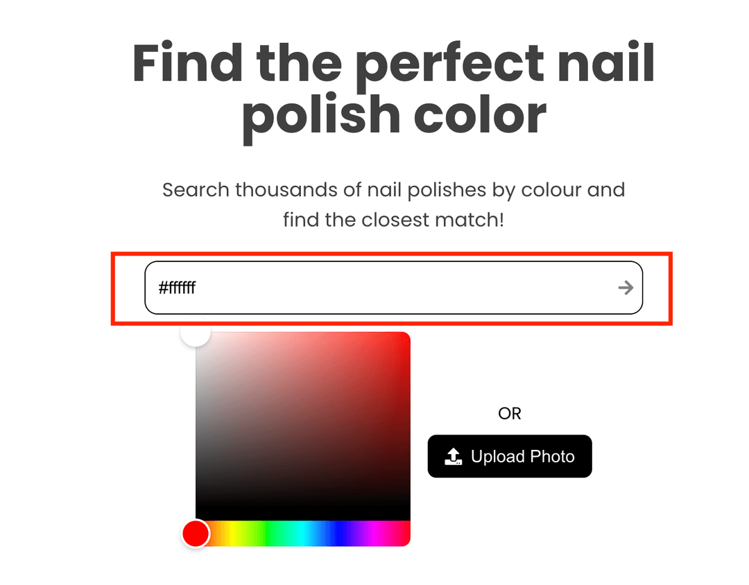 Step 2: Enter a hex code or upload a photo